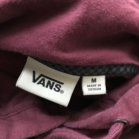Vans Burgundy Off The Wall Mens Embroidered Logo Cotton Sweatshirt Hoodie M - Picture 8 of 8